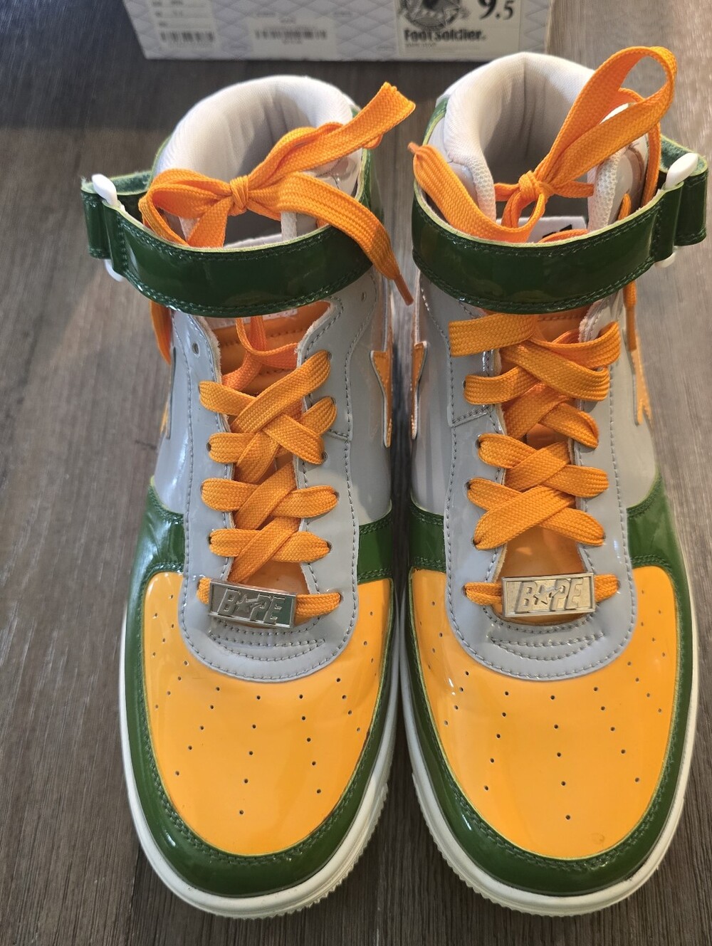 A Bathing Ape Color Block Athletic Sneakers With Box